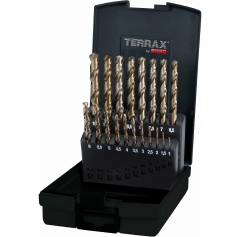 ΣΕΤ ΤΡΥΠΑΝΙΑ ΚΟΒΑΛΤΙΟΥ (19τμχ.) ΣΕ ΜΕΤΑΛΛΙΚΗ ΚΑΣΕΤΙΝΑ  TERRAX