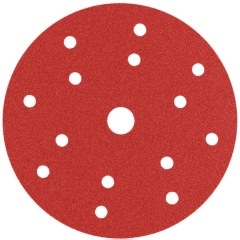 ΓΥΑΛΟΧΑΡΤΟ ΛΕΙΑΝΣΗΣ Φ150 VELCRO ΚΟΚΚΙΝΟ ΜΕ 8 ΤΡΥΠΕΣ  SMIRDEX 330 DUROFLEX