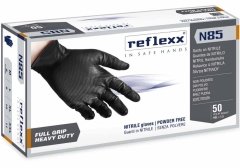 REFLEXX-N85B  ΓΑΝΤΙΑ ΝΙΤΡΙΛΙΟΥ ΜΙΑΣ ΧΡΗΣΗΣ ( 50τμχ.) ΜΕ ΑΝΤΙΟΛΙΣΘΗΤΙΚΗ GRIP ΕΠΙΦΑΝΕΙΑ ΜΑΥΡΑ