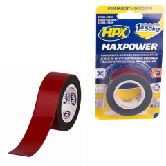 HPX MAXPOWER ΑΥΤΟΚΟΛΛΗΤΗ ΤΑΙΝΙΑ ΔΙΠΛΗΣ ΟΨΕΩΣ 25mm x 1,5m ΜΑΥΡΗ