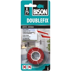 BISON DOUBLEFIX 1,5m x 19mm  ΔΙΑΦΑΝΗ ΔΙΠΛΗΔ ΟΨΗΣ ΑΥΤΟΚΟΛΛΗΤΗ ΑΦΡΩΔΗΣ ΤΑΙΝΙΑ