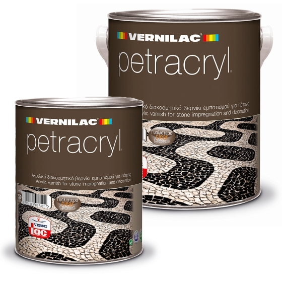VERNILAC PETRACRYL STONE GLOSS ΑΚΡΥΛΙΚΟ ΒΕΡΝΙΚΙ ΠΕΤΡΑΣ ΕΜΠΟΤΙΣΜΟΥ ΑΧΡΩΜΟ ΓΥΑΛΙΣΤΕΡΟ